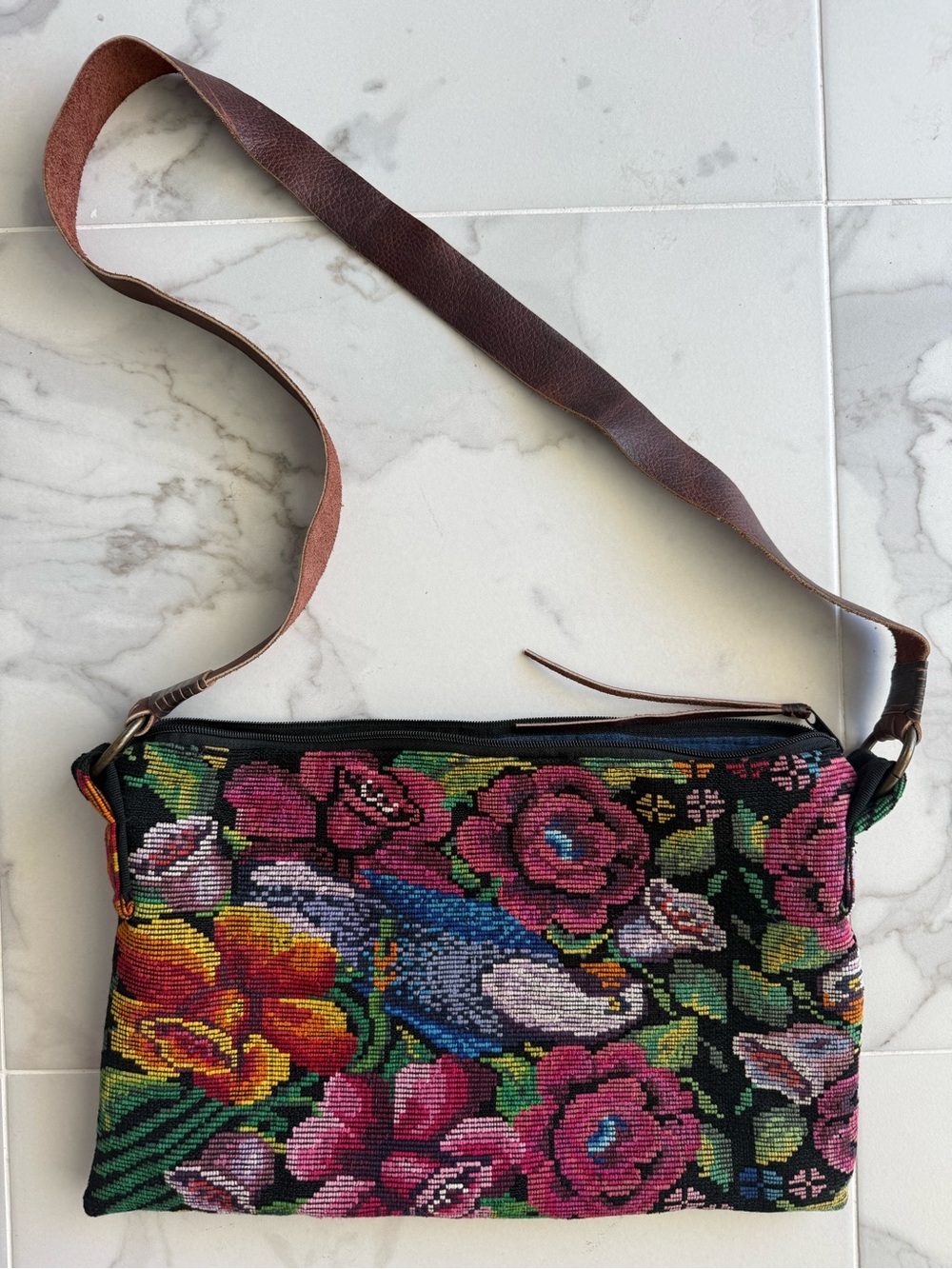 RARE Altiplano Guatemalan Floral Tapestry Hobo Y2K Bag